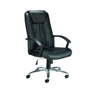 Jemini+Tiber+High+Back+Executive+Chair+640x750x1105-1205mm+Leather+Black+KF74003