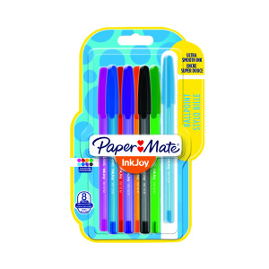 PaperMate+Inkjoy+100+Stick+Ballpoint+Pen+Assorted+%28Pack+of+8%29+1927074