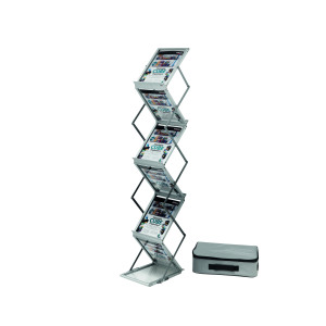Deflecto+Double+Sided+Folding+Stand+A4+Silver+DE36100