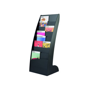 Fast+Paper+Black+Curved+Literature+Display+%28Floor+standing+display+with+8+compartments%29+285.01