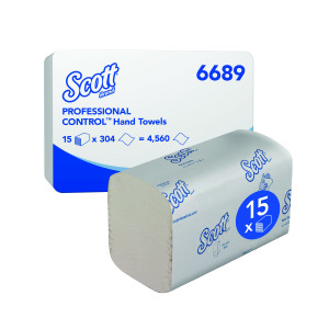 Scott+Control+1-Ply+Hand+Towels+Interfold+304+Sheets+White+%28Pack+of+15%29+6689
