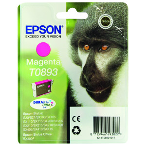 Epson+T0893+Ink+Cartridge+DURABrite+Ultra+Monkey+Magenta+C13T08934011