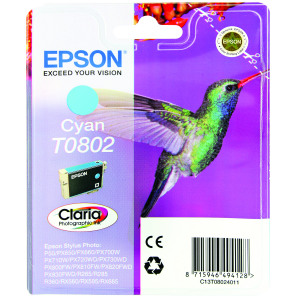 Epson+T0802+Photographic+Ink+Cartridge+Claria+Cyan+C13T08024011
