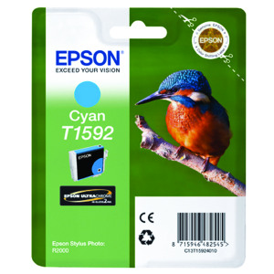 Epson+T1592+Ink+Cartridge+Ultra+Chrome+Hi-Gloss2+Kingfisher+Cyan+C13T15924010