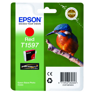 Epson+T1597+Ink+Cartridge+Ultra+Chrome+Hi-Gloss2+Kingfisher+Red+C13T15974010