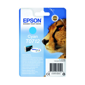 Epson+T0712+Ink+Cartridge+DURABrite+Ultra+Cheetah+Cyan+C13T07124012