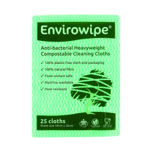Envirowipe+Antibacterial+Cleaning+Cloths+500x360mm+Green+%28Pack+of+25%29+EWF152