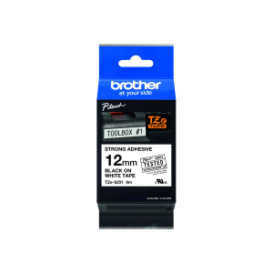 Brother TZe Labelling Tape 12mm x 8m Black On White TZES231