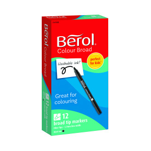 Berol+Colour+Broad+Markers+Black+%2812+Pack%29+2141502