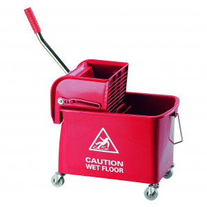 Mobile+Mop+Bucket+and+Wringer+20+Litre+Red+101248RD