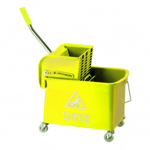Mobile+Mop+Bucket+and+Wringer+20+Litre+Yellow+101248YL