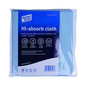 Robert+Scott+Hi-Absorb+Microfibre+Cloth+Blue+%28Pack+of+5%29+103986BLUE