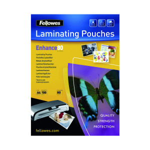 Fellowes+A4+Enhance+Laminating+Pouch+Matte+%28Pack+of+100%29+5452101
