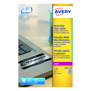 Avery+Laser+Label+H%2FDuty+27+Per+Sheet+Silver+%28Pack+of+540%29+L6011-20