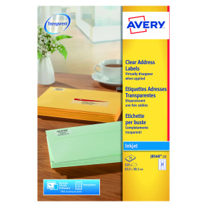 Avery+Inkjet+Address+Labels+21+Per+Sheet+Clear+%28Pack+of+525%29+J8560-25