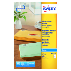 Avery+Inkjet+Address+Labels+14+Per+Sheet+Clear+%28Pack+of+350%29+J8563-25