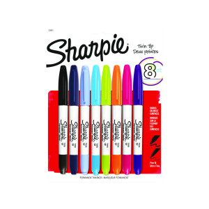 Sharpie+Permanent+Marker+Twin+Tip+Assorted+%28Pack+of+8%29+2065409