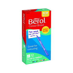 Berol+Colour+Broad+Pen+Water+Based+Ink+Assorted+%28Pack+of+12%29+S0672840