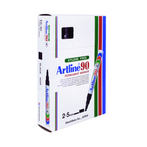 Artline+90+Chisel+Tip+Permanent+Marker+Black+%28Pack+of+12%29+A901