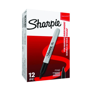 Sharpie+Permanent+Marker+Fine+Black+%28Pack+of+12%29+S0810930