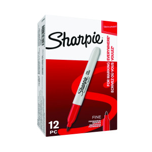 Sharpie+Permanent+Marker+Fine+Red+%28Pack+of+12%29+S0810940
