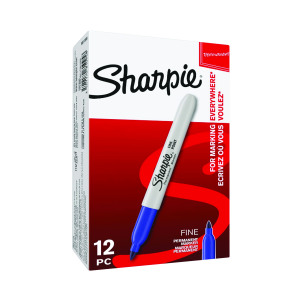 Sharpie+Permanent+Marker+Fine+Blue+%28Pack+of+12%29+S0810950