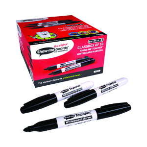 Show-me Teacher Drywipe Marker Black (Pack of 50) STM50