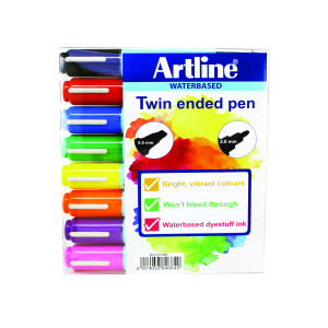 Artline+2-in-1+Flipchart+Marker+Assorted+%28Pack+of+8%29+EK-325T-W8