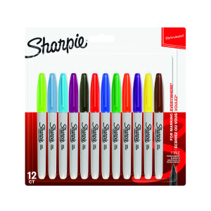 Sharpie+Permanent+Marker+Fine+Assorted+%28Pack+of+12%29+1986438