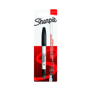 Sharpie+Permanent+Markers+Twin+Tip+Blister+Black+%28Pack+of+12%29+S0811100