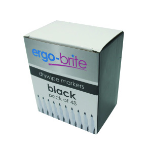 Ergo-Brite+Drywipe+Marker+Rubber+Grip+Black+%28Pack+of+48%29+JN10110