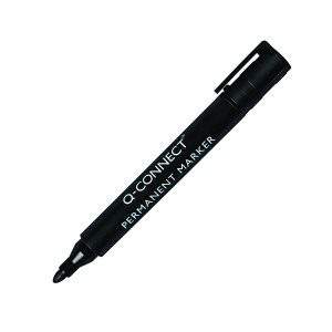 Q-Connect+Permanent+Marker+Pen+Bullet+Tip+Black+%28Pack+of+10%29+KF26045
