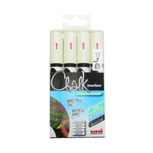 Uni-Ball+UniChalk+Chalk+Marker+Medium+White+%28Pack+of+4%29+153494342
