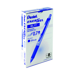 Pentel+EnerGel+Xm+Retractable+Gel+Pen+Medium+Blue+%28Pack+of+12%29+BL77-C