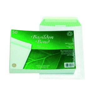 Basildon+Bond+C5+Pocket+Envelope+Plain+White+%28Pack+of+50%29+B80277