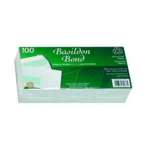 Basildon+Bond+DL+Wallet+Envelope+Window+White+%28Pack+of+100%29+D80276