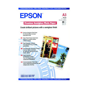 Epson+A3+Premium+Semi-Gloss+Photo+Paper+%28Pack+of+20%29+C13S041334