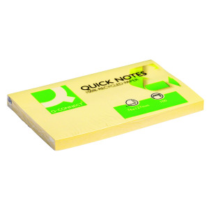 Q-Connect+Quick+Notes+Recycled+76x127mm+Yellow+%28Pack+of+12%29+KF05610