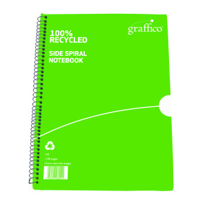 Graffico+Recycled+Wirebound+Notebook+100+Pages+A5+%2810+Pack%29+EN10994