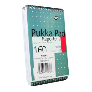Pukka+Pad+Wirebound+Metallic+Reporter%26apos%3Bs+Shorthand+Notepad+160+Pages+205x140mm+%28Pack+of+3%29+NM001