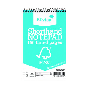 Silvine+Envrion+Shorthand+Notepad+127x203mm+%28Pack+of+10%29+FSC160