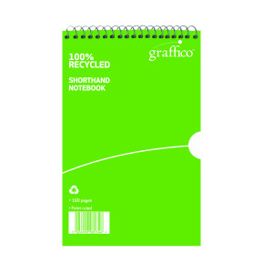 Graffico+Recycled+Shorthand+Notebook+160+Pages+203x127mm+EN08034
