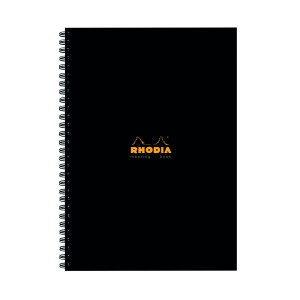 Rhodia+Meeting+Book+A4+Wirebound+Hardback+Black+160+Pages+%283+Pack%29+119238C
