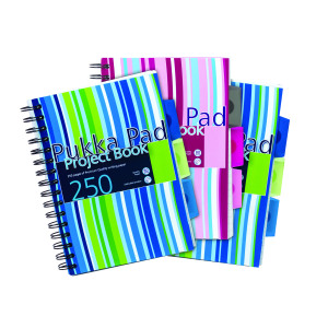 Pukka+Pad+Stripes+Polypropylene+Project+Book+250+Pages+A5+Blue%2FPink+%283+Pack%29+PROBA5