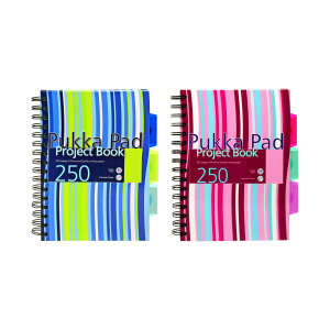 Pukka+Pad+Stripes+Wirebound+Hardback+Project+Notebook+250+Pages+A5+Blue%2FPink+%283+Pack%29+CBPROBA5