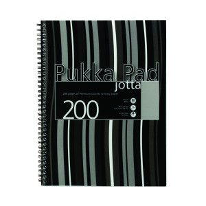 Pukka+Pad+Stripes+Polypropylene+Wirebound+Jotta+Notebook+200+Pages+A4+Black+%28Pack+of+3%29+JP018