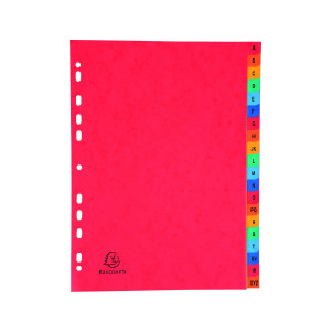 Exacompta+Europa+Coloured+Pressboard+Index+20-Part+A-Z+A4+4803Z
