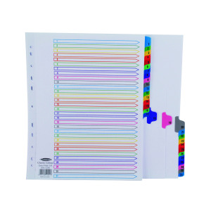 Concord+Index+1-31+A4+Extra+Wide+Multicoloured+Mylar+Tabs+10001%2FCS100