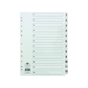 Concord+Classic+Index+1-12+A4+White+Board+With+Clear+Mylar+Tabs+01201%2FCs12