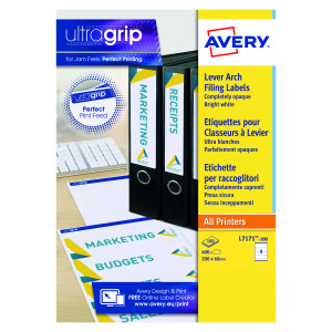 Avery+Lever+Arch+Filing+Laser+Labels+200x60mm+%28Pack+of+400%29+L7171-100